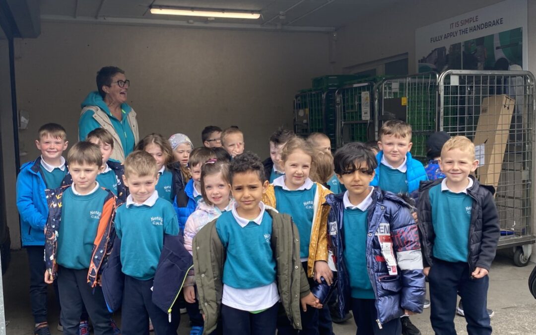 Junior infants at the Post Office